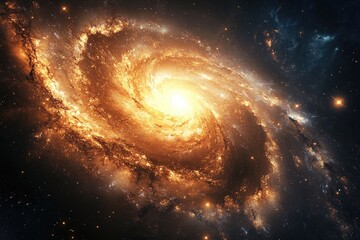 Obraz premium Spiral galaxy ablaze in cosmic grandeur
