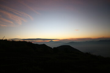 sunset in the mountains