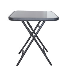 Folding table made of steel and  glass