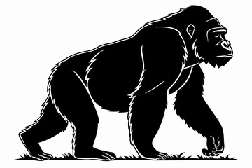 Obraz premium gorilla sihouette black vector