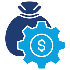 Financial Management Flat Blue Icon
