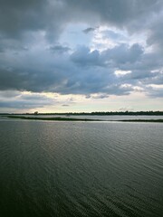 sunset over the river