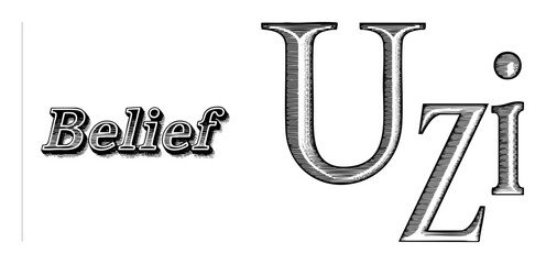 Vector Vintage typographic featuring Belief and ornate initial letters.