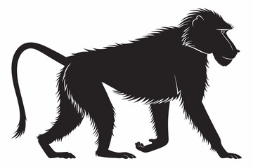 baboon sihouette black vector