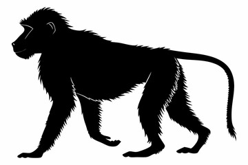 baboon sihouette black vector