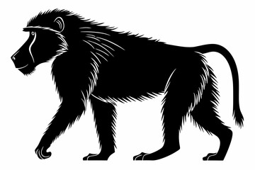 baboon sihouette black vector