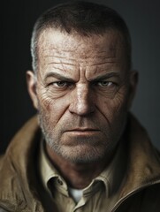 Obraz premium Man with a stern expression