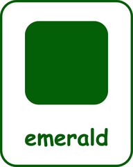 Emerald Color Flashcard, Colors Flashcards for Kids, Printable Flashcards, Educational Flashcards, Homeschool, Kindergarten & Pre-School Activity, Learning resources