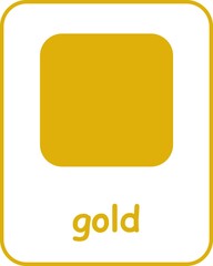 Gold Color Flashcard, Colors Flashcards for Kids, Printable Flashcards, Educational Flashcards, Homeschool, Kindergarten & Pre-School Activity, Learning resources