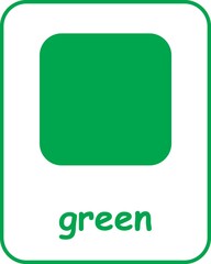 Green Color Flashcard, Colors Flashcards for Kids, Printable Flashcards, Educational Flashcards, Homeschool, Kindergarten & Pre-School Activity, Learning resources