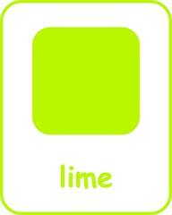 Lime Color Flashcard, Colors Flashcards for Kids, Printable Flashcards, Educational Flashcards, Homeschool, Kindergarten & Pre-School Activity, Learning resources