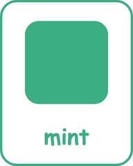 Mint Color Flashcard, Colors Flashcards for Kids, Printable Flashcards, Educational Flashcards, Homeschool, Kindergarten & Pre-School Activity, Learning resources