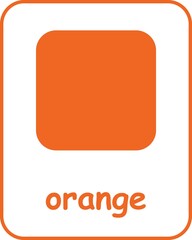 Orange Color Flashcard, Colors Flashcards for Kids, Printable Flashcards, Educational Flashcards, Homeschool, Kindergarten & Pre-School Activity, Learning resources