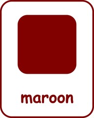 Maroon Color Flashcard, Colors Flashcards for Kids, Printable Flashcards, Educational Flashcards, Homeschool, Kindergarten & Pre-School Activity, Learning resources