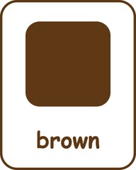Brown Color Flashcard, Colors Flashcards for Kids, Printable Flashcards, Educational Flashcards, Homeschool, Kindergarten & Pre-School Activity, Learning resources