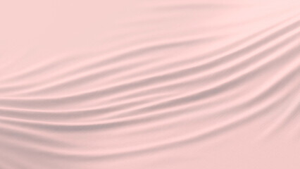 Blank pink fabric material crumpled mockup, side view