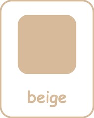 Beige Color Flashcard, Colors Flashcards for Kids, Printable Flashcards, Educational Flashcards, Homeschool, Kindergarten & Pre-School Activity, Learning resources