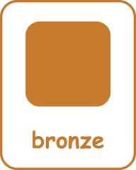 Bronze Color Flashcard, Colors Flashcards for Kids, Printable Flashcards, Educational Flashcards, Homeschool, Kindergarten & Pre-School Activity, Learning resources