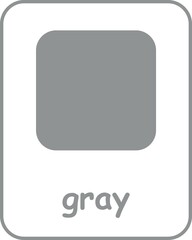 Gray Color Flashcard, Colors Flashcards for Kids, Printable Flashcards, Educational Flashcards, Homeschool, Kindergarten & Pre-School Activity, Learning resources