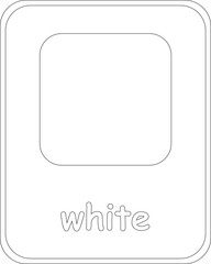 White Color Flashcard, Colors Flashcards for Kids, Printable Flashcards, Educational Flashcards, Homeschool, Kindergarten & Pre-School Activity, Learning resources
