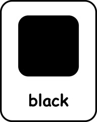 Black Color Flashcard, Colors Flashcards for Kids, Printable Flashcards, Educational Flashcards, Homeschool, Kindergarten & Pre-School Activity, Learning resources