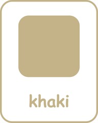 Khaki Color Flashcard, Colors Flashcards for Kids, Printable Flashcards, Educational Flashcards, Homeschool, Kindergarten & Pre-School Activity, Learning resources