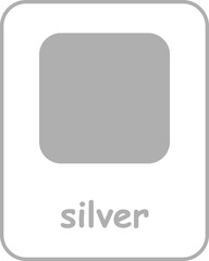 Silver Color Flashcard, Colors Flashcards for Kids, Printable Flashcards, Educational Flashcards, Homeschool, Kindergarten & Pre-School Activity, Learning resources