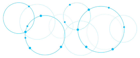 Vector creative technology design with circles dots connection concept.