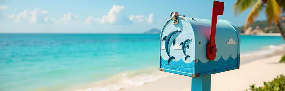 painted beach mailbox message summer sabbatical receiving letters