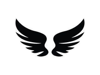 Bold Wing Tattoo Vector in Black and White