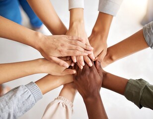 group of people hands together