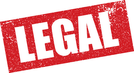 Red Legal Rubber Stamp in Reverse Grunge Vector in Sharp Border, Transparent Background, Svg, Png