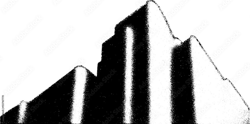 Poster high contrast black and white bar graph segments for data visualization and analysis