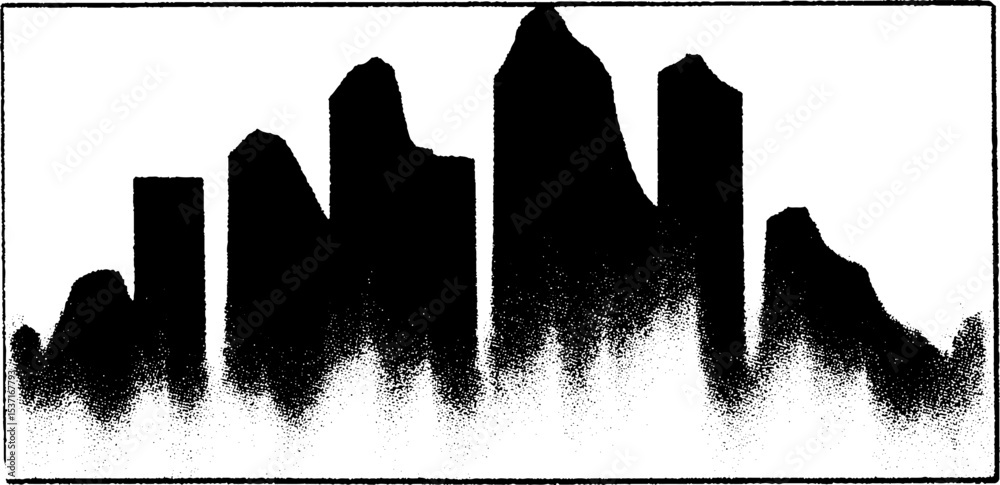 Poster High contrast black and white bar chart and line graph for data analysis design