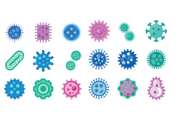 Bacteria and virus icons