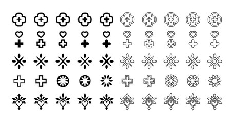Obraz premium Healthcare Professional Line Icon Set – 48 Minimalist Doctor, Nurse & Patient Vector Outlines – Medical Services, Telemedicine & Emergency Care Illustrations for Health Apps & Clinics SVG/PNG