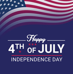 4th of July, Independence Day, Fourth of July background, poster with USA flag