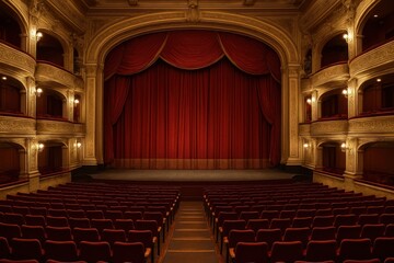 Elegant theater stage ambiance.