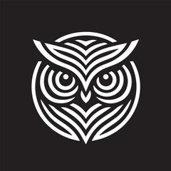 owl eye logo, editable vector image