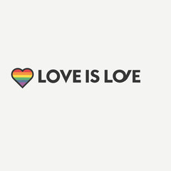 Rainbow Heart Love Is Love Graphic Design L G B T Q I A Pride Month Symbol vector