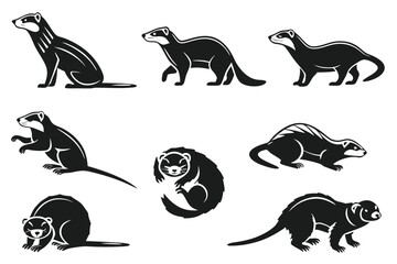 Fototapeta premium set of animals silhouettes