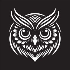 owl eye logo, editable vector image