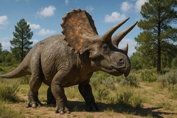 Obraz premium Majestic triceratops in nature