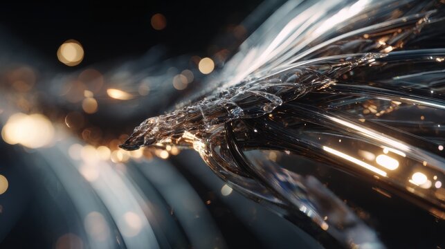 Abstract Fiber Optic Cables with Bokeh Lights