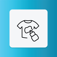This t-shirt with spray icon represents deodorizing, protecting, or refreshing clothes.