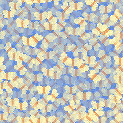 Doodle yellow  butterfly Seamless Vector Pattern