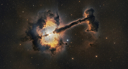 Fototapeta premium Celestial Formation Depicting Cosmic Nebula in a Stellar Field