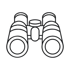 Minimalist Black and White Line Art Illustration of Binoculars for Exploration