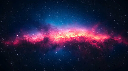 Fototapeta premium Majestic Cosmic Nebula with Brilliant Red and Purple Hues, Starr