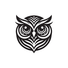 owl eye logo, editable vector image